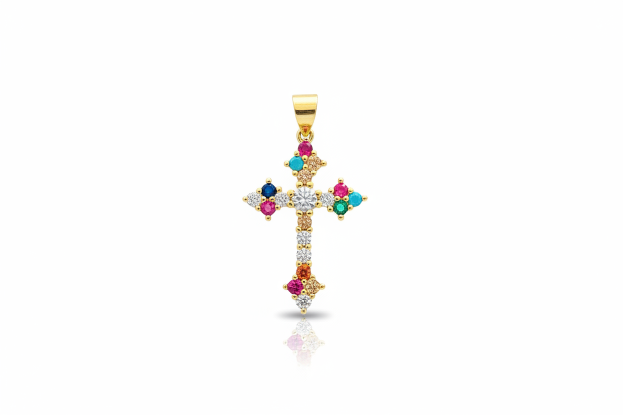 Ciondolo Croce Multicolore